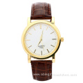 Unisex Vein Leather Waterproof Golden Luxury Watches